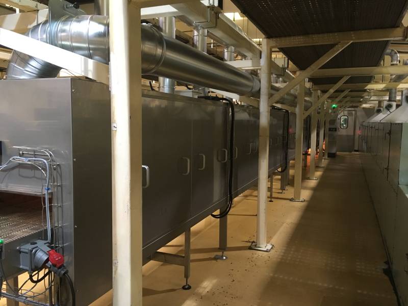 cake industrial infrared pasteurization tunnel 