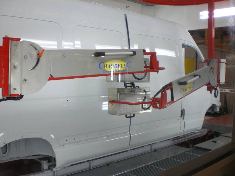 Infrared touch-up dryers on the same railway