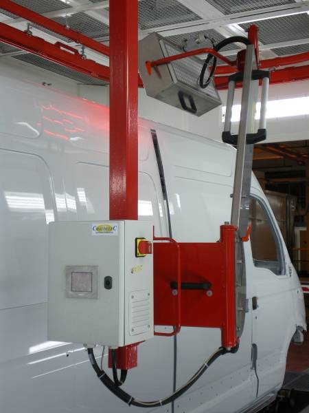 Infrared repair dryer on rail system in UK